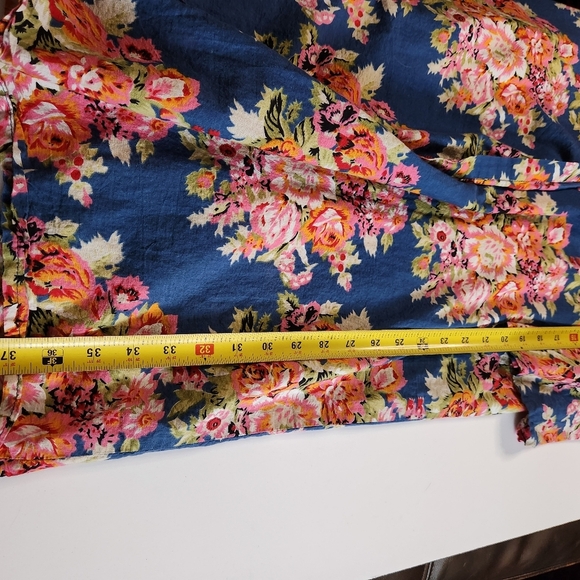 Cotton Robe Cover-up Floral OS Romantic Summer Gramma Chic - Picture 5 of 6